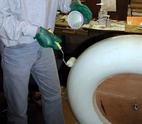 Applying epoxy with a paint roller